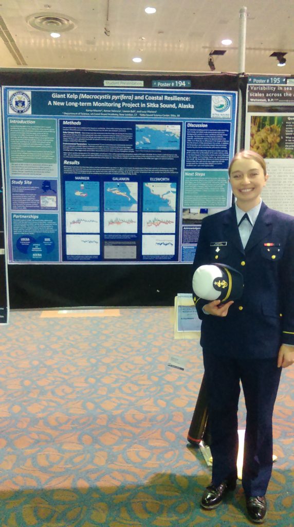 US Coast Guard Academy Cadet and SSSC Intern Karisa Maurer at the 2016 Alaska Marine Science Symposium